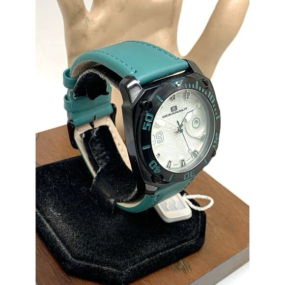 Oceanaut Men's Watch OC1343 Barletta Silver Dial Date Leather Band 44mm - Picture 15 of 15